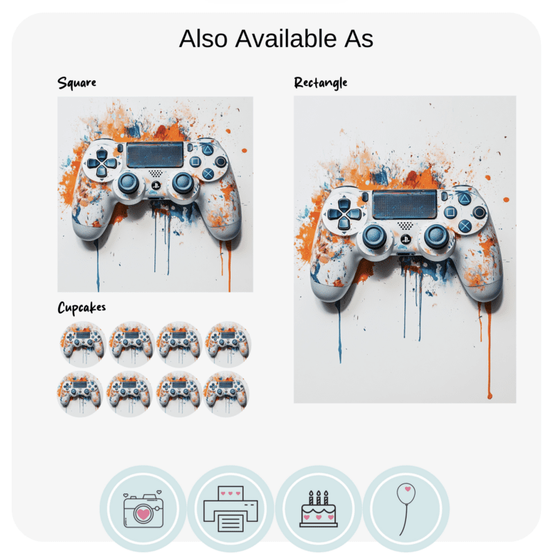 Gaming Controller Edible Cake Topper - Image 2